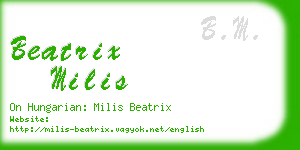 beatrix milis business card